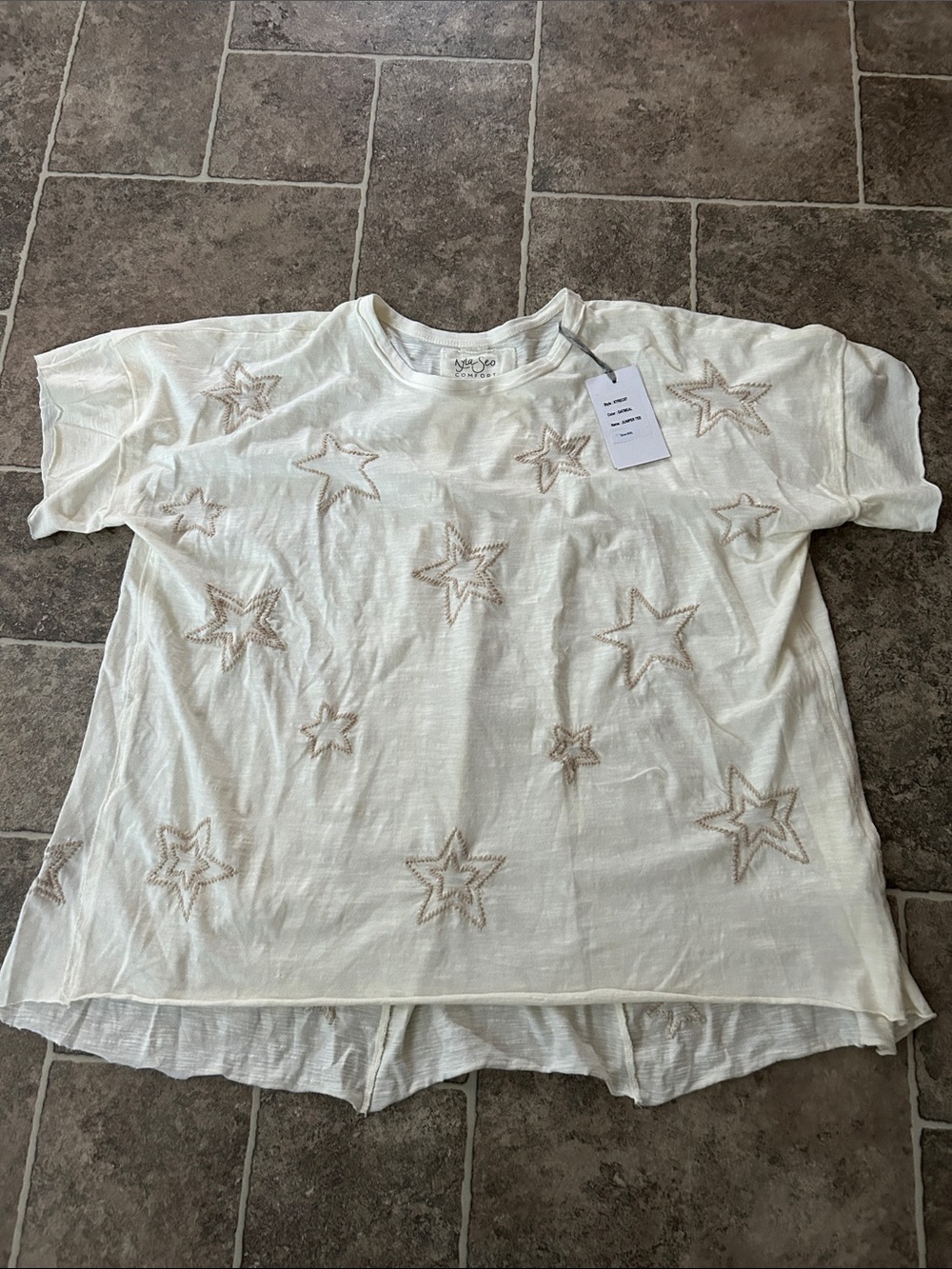 Kyla Seo Embroidered Short Sleeve Top - Cream